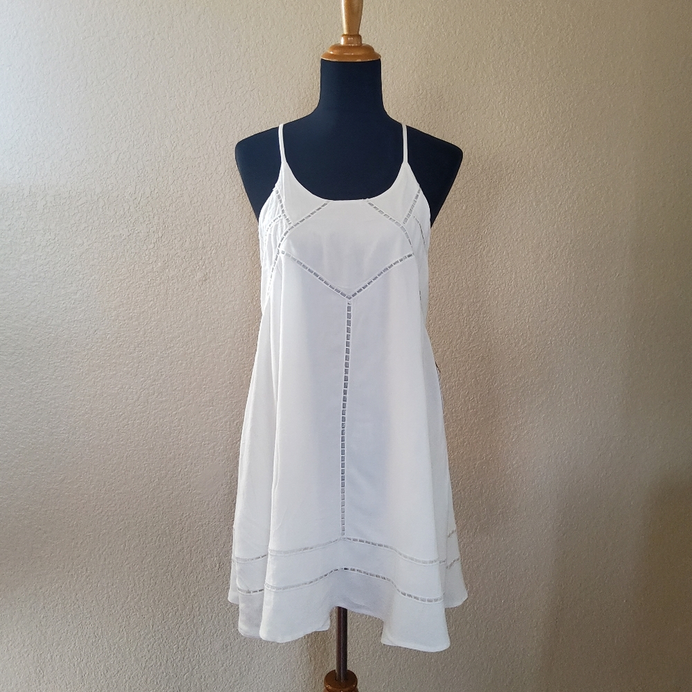 Lulu's Embroidered Mini Casual Summer Dress S White